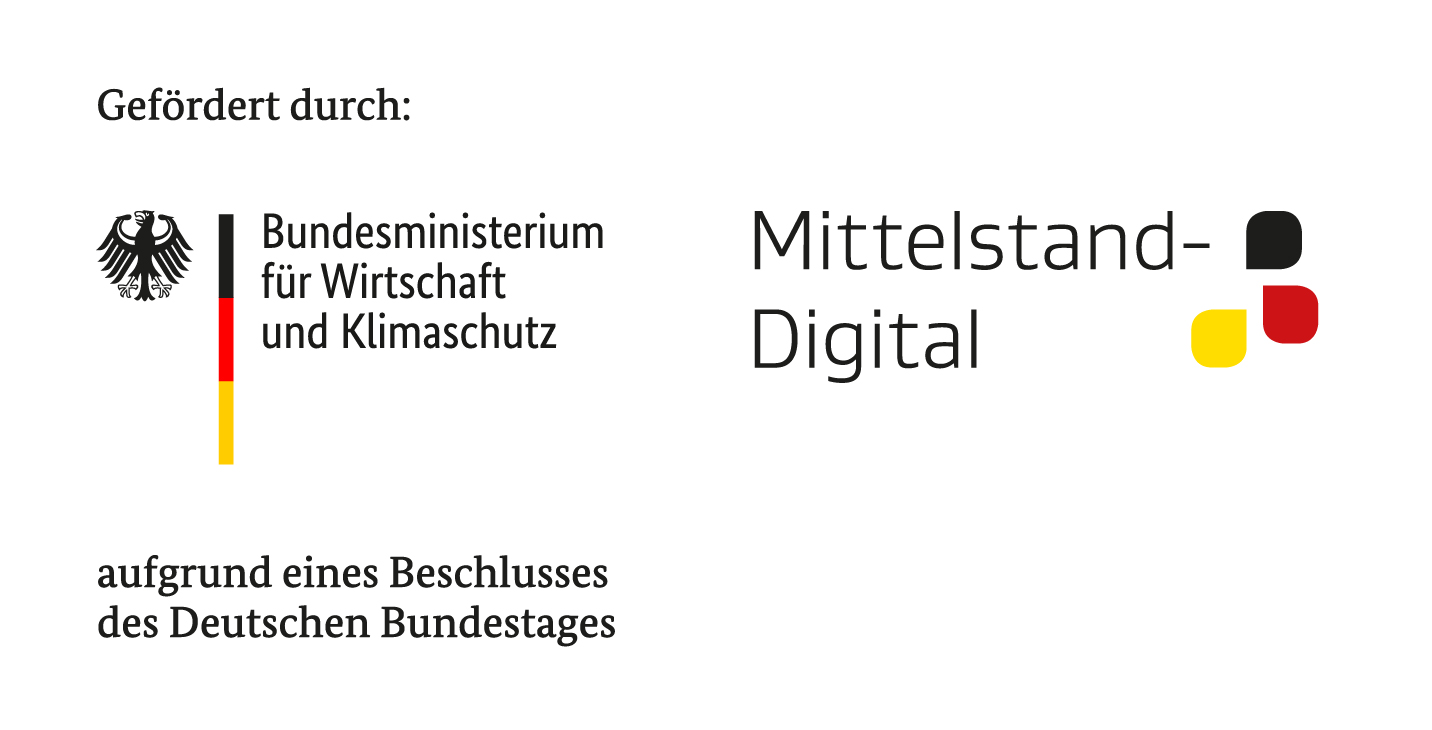 Das Logo des Bundesministerium für Wirtschaft und Klimaschutz und das Logo der Initiative Mittelstand Digital