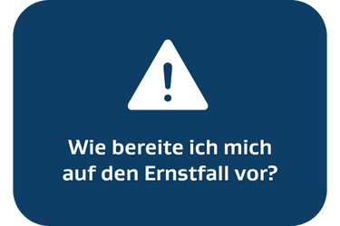 Wie bereite ich mich auf den Ernstfall vor? Piktogramm Warnschild Ausrufezeichen